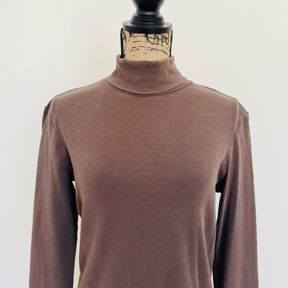 GAP Stretch Womens Brown Cotton Turtleneck Size Medium - Picture 2 of 6